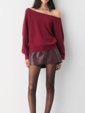 REN Skort - Leather Skirt in Deep Burgundy (sold out)